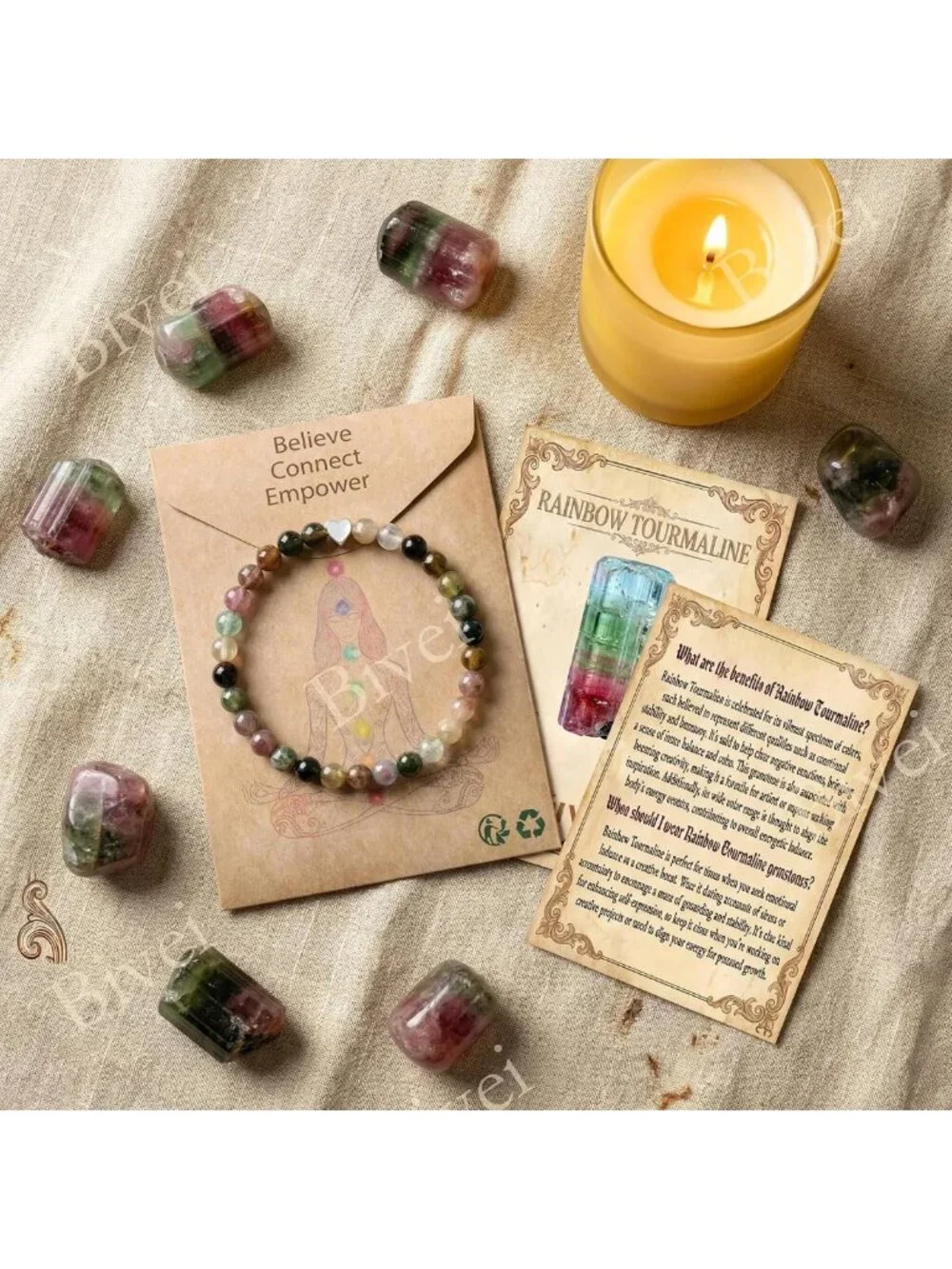 Handmade 6mm Crystal Stretch Bracelet for Women | Natural Stone Beaded Yoga
